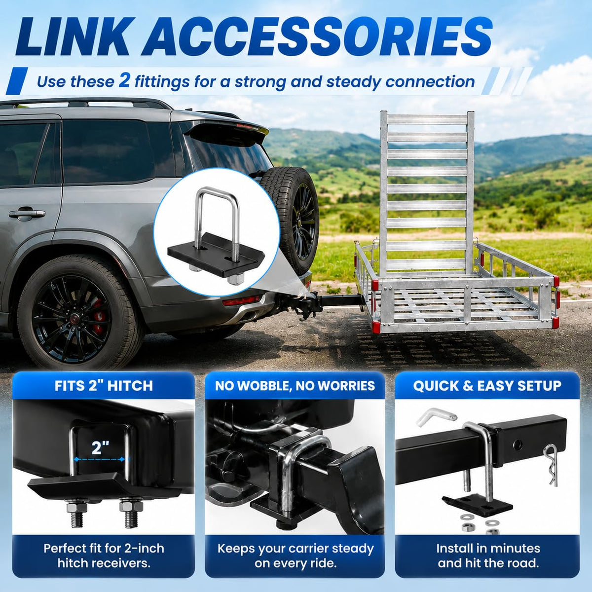 50x29.5x9 Inch Aluminum Hitch Cargo Carrier K819