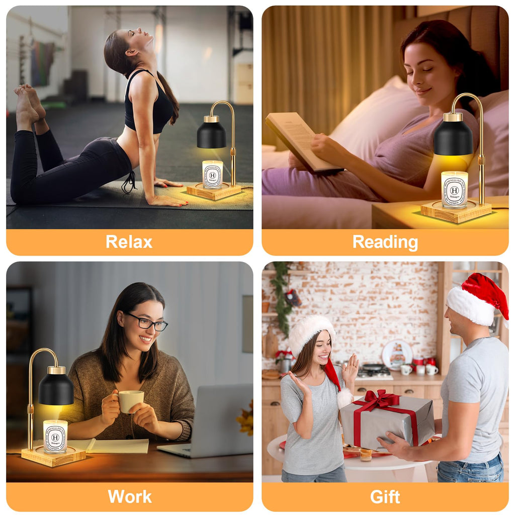 Adjustable Dimmable Electric Candle Warmer Lamp with Timer U727