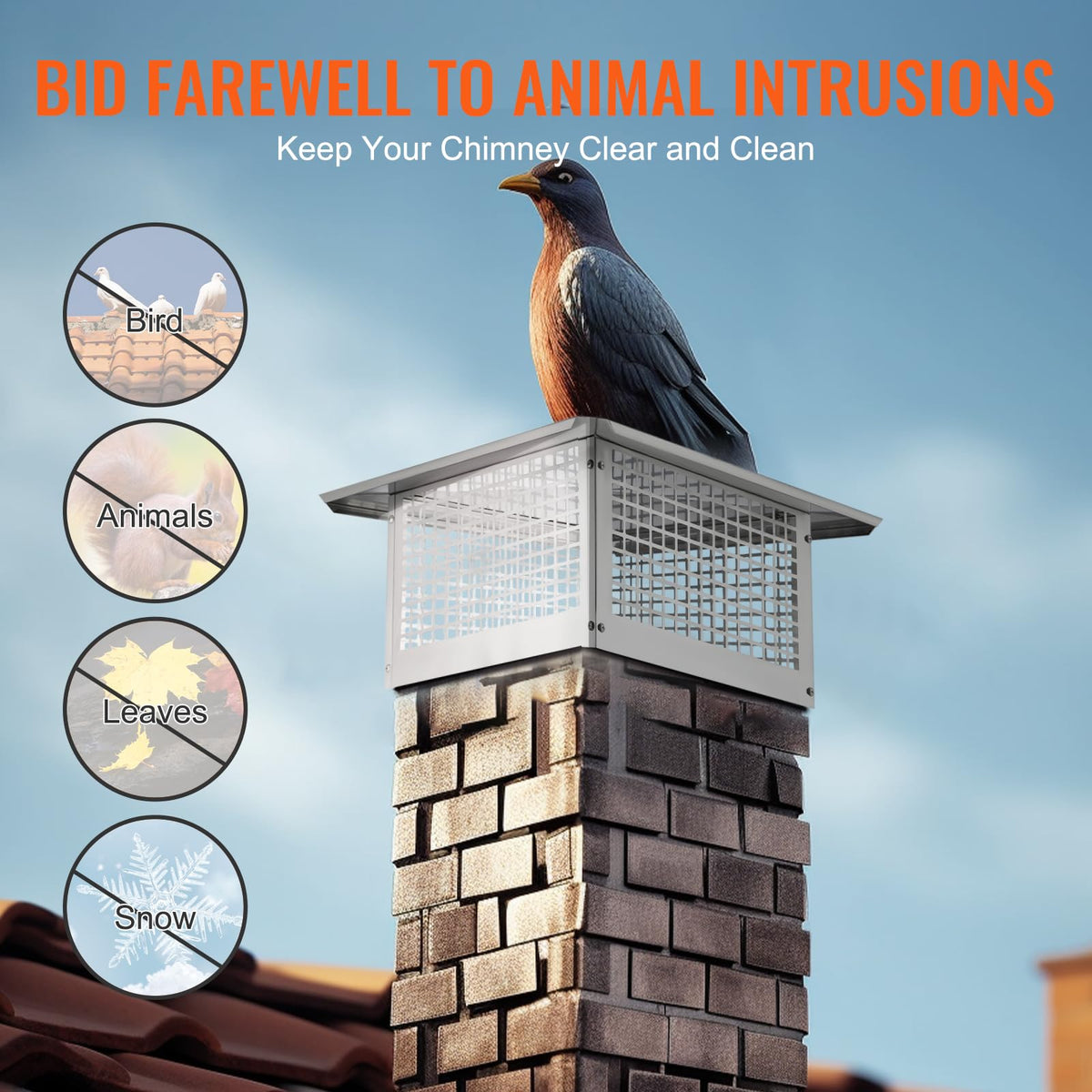17x17 inch 304 Stainless Steel Chimney Cap G85238