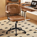 Brown Leather Office Chair with Wheels K299295