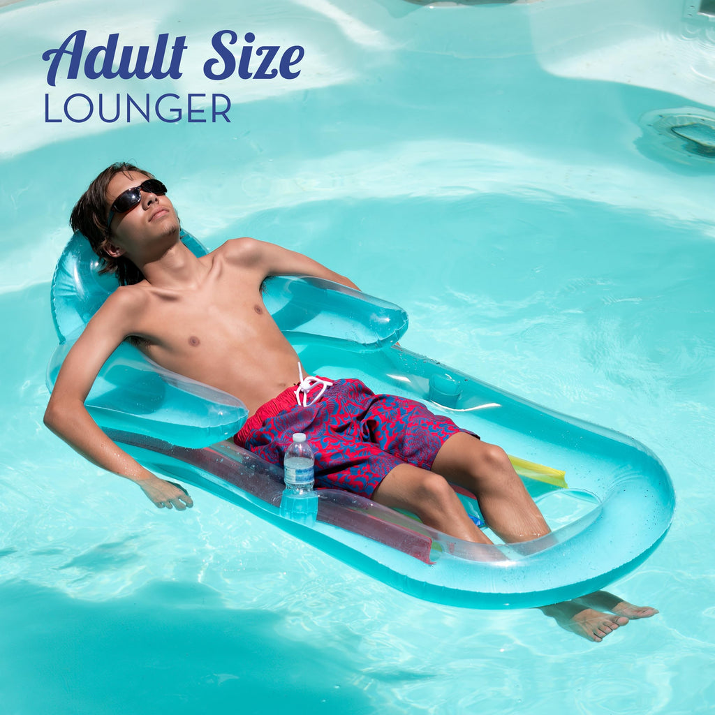 Adult Size Pool Floats Lounger with Cup Holder 2 Pack K7523