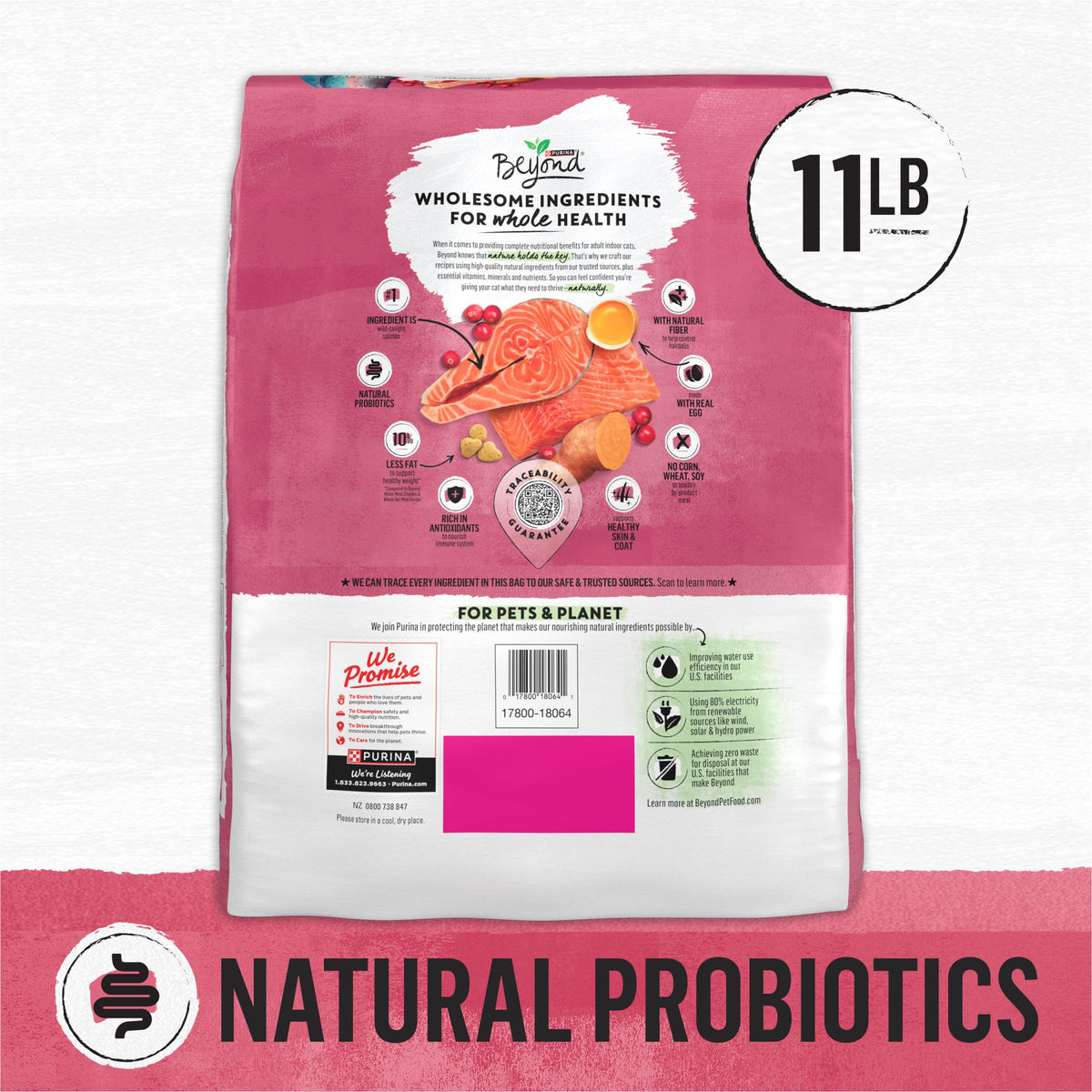 Grain Free Dry Cat Food Salmon, Egg and Sweet Potato Recipe 11 lb. Bag I80960