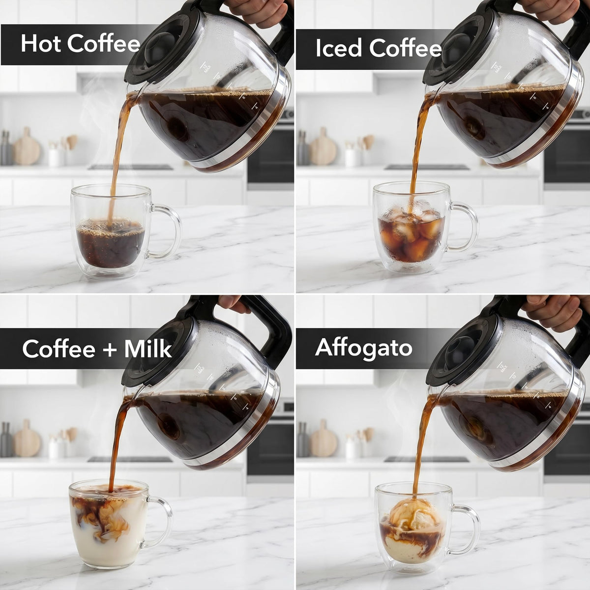 12-Cup Drip Coffee Maker with On/Off Switch, Black C8216