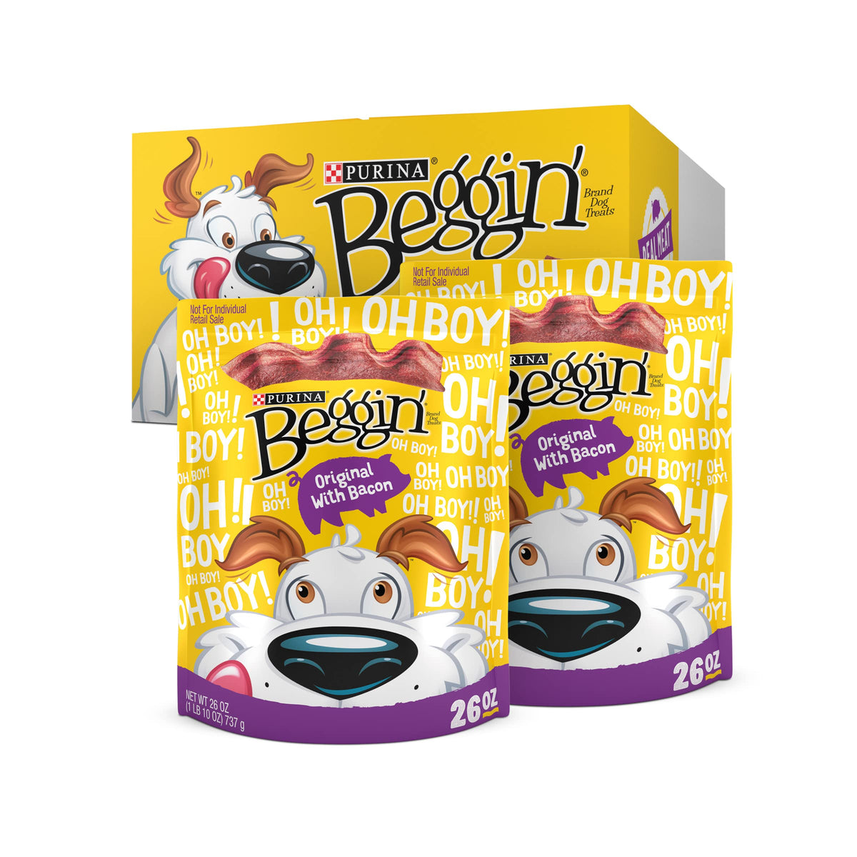Dog Treats with Bacon 26 oz Pouches B801575