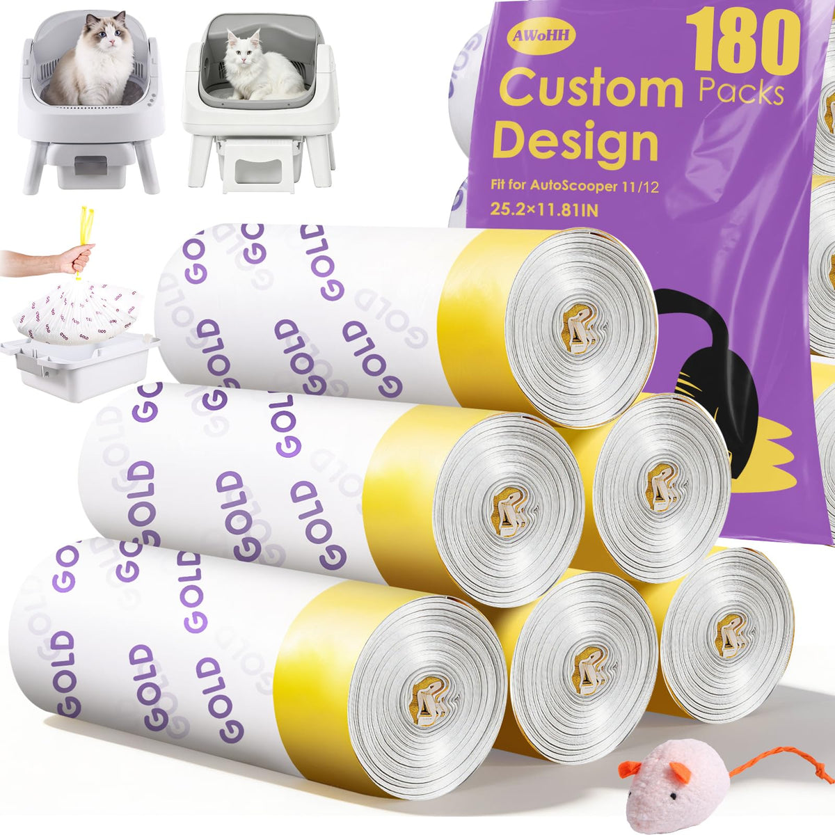 180 Count Automatic Cat Litter Bags F13168