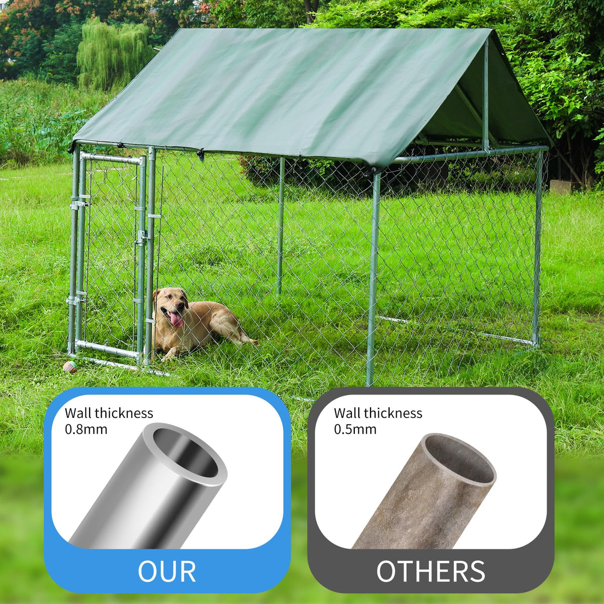 80"x80"x70" Outdoor Dog Kennel X330856