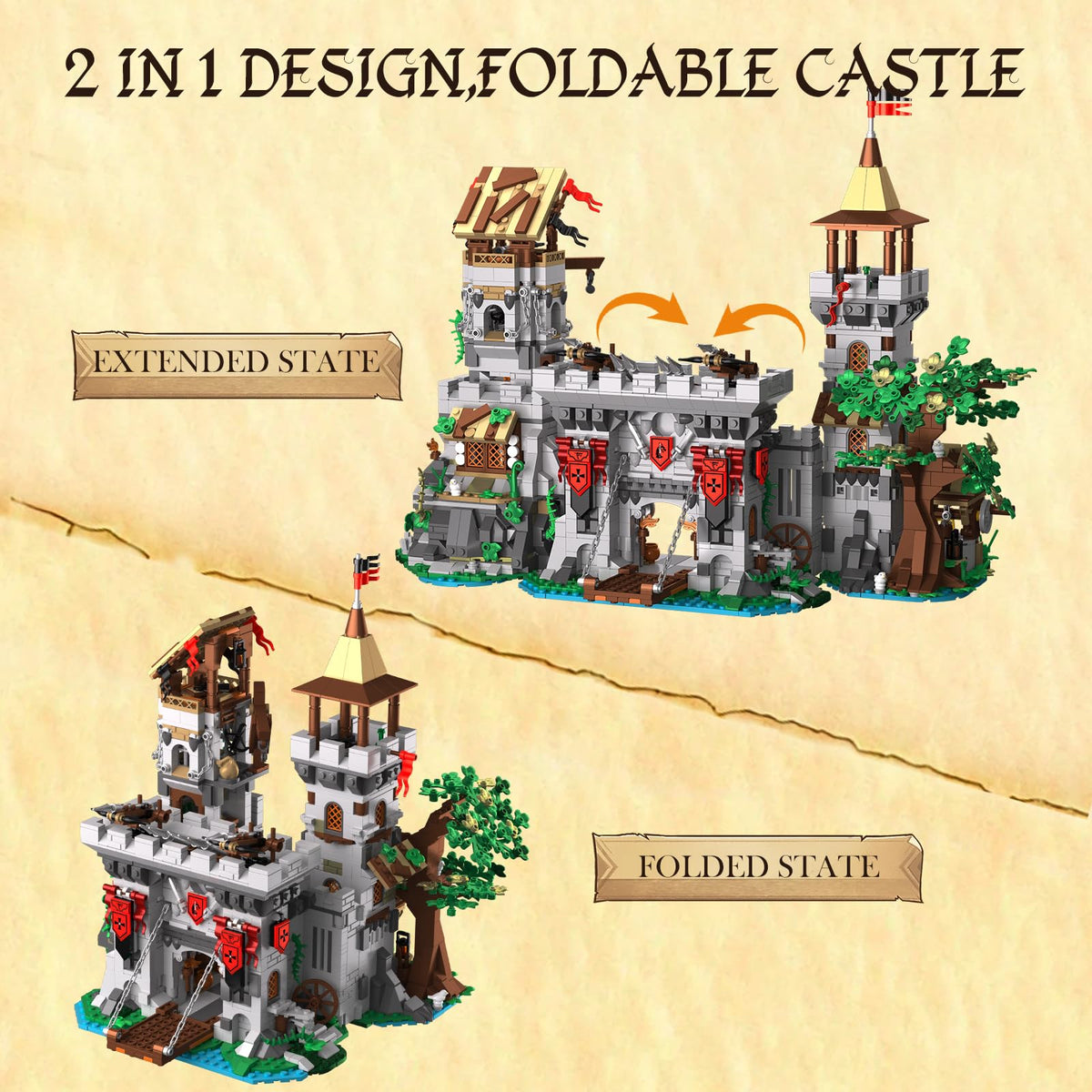 Building Set, 2 in 1 Architecture Model Kit Q378