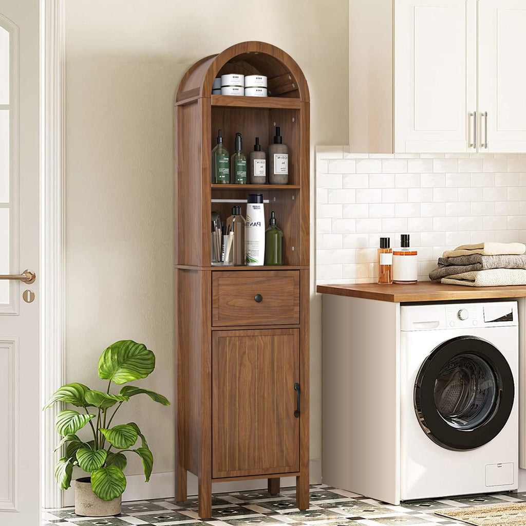 64" Tall Bathroom Storage Cabinet with Adjustable Shelves U4547
