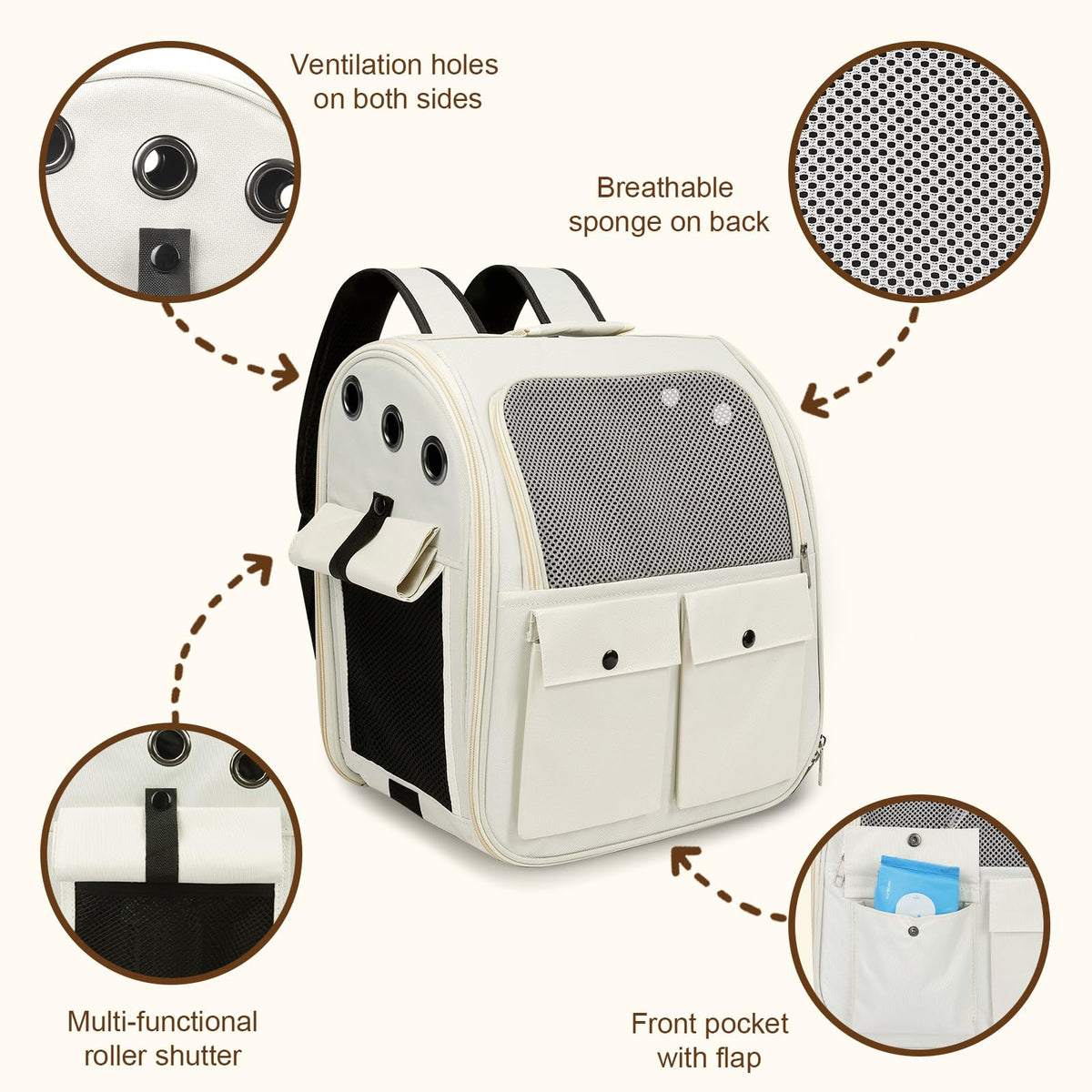 Ventilated Breathable Mesh Cat Carrier Backpack M75469