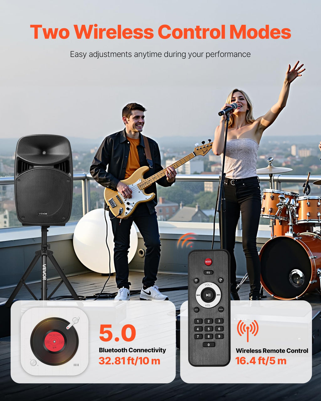 Portable PA System with Dual Speakers and Microphone E84050
