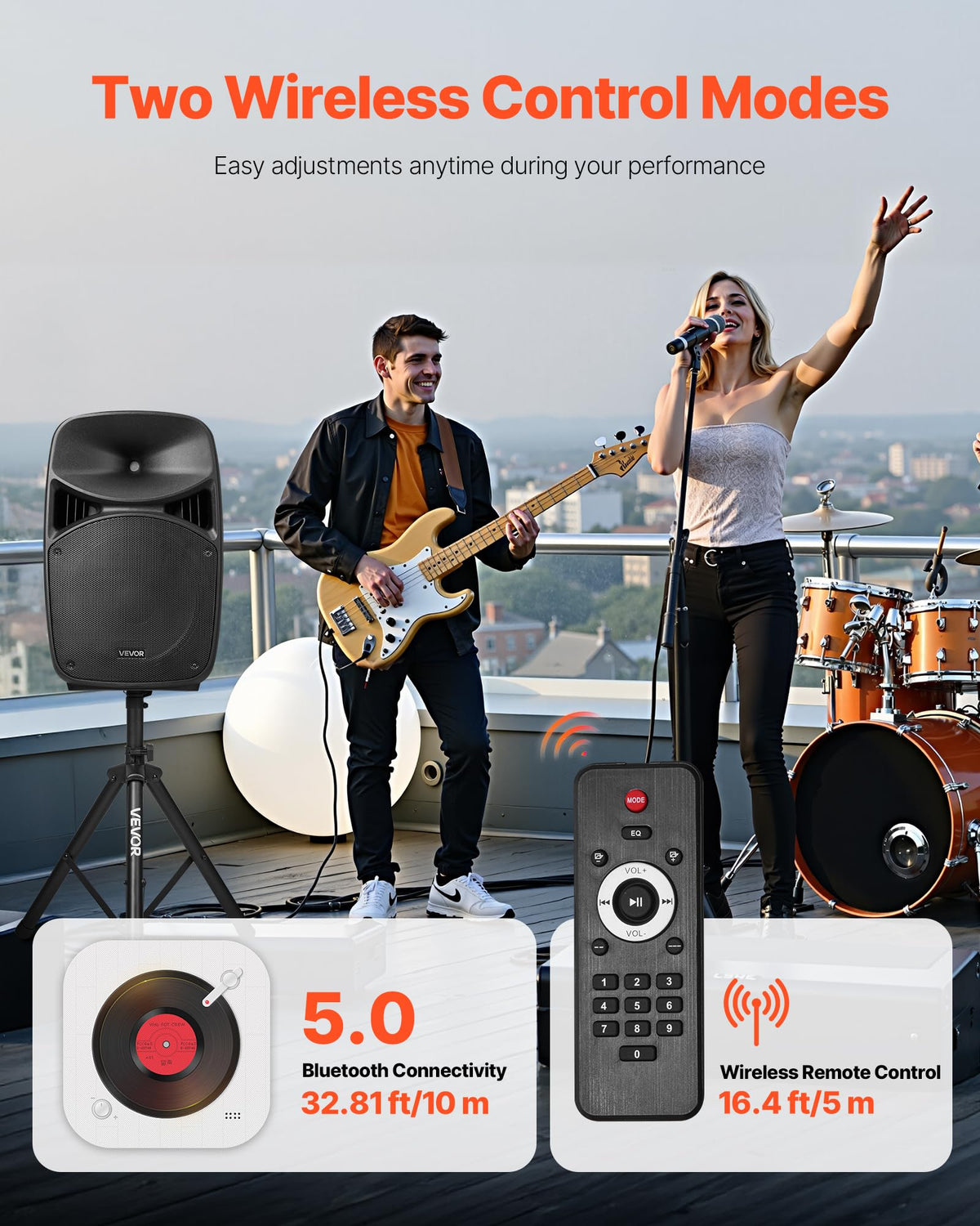 Portable PA System with Dual Speakers and Microphone E84050