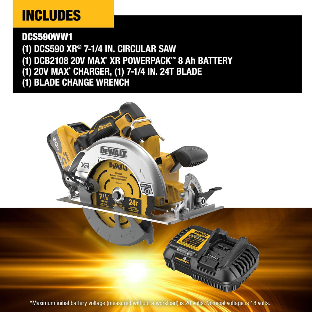 20V MAX XR Brushless Cordless 7-1/4 in. Circular Saw Kit with Battery and Charger V92042