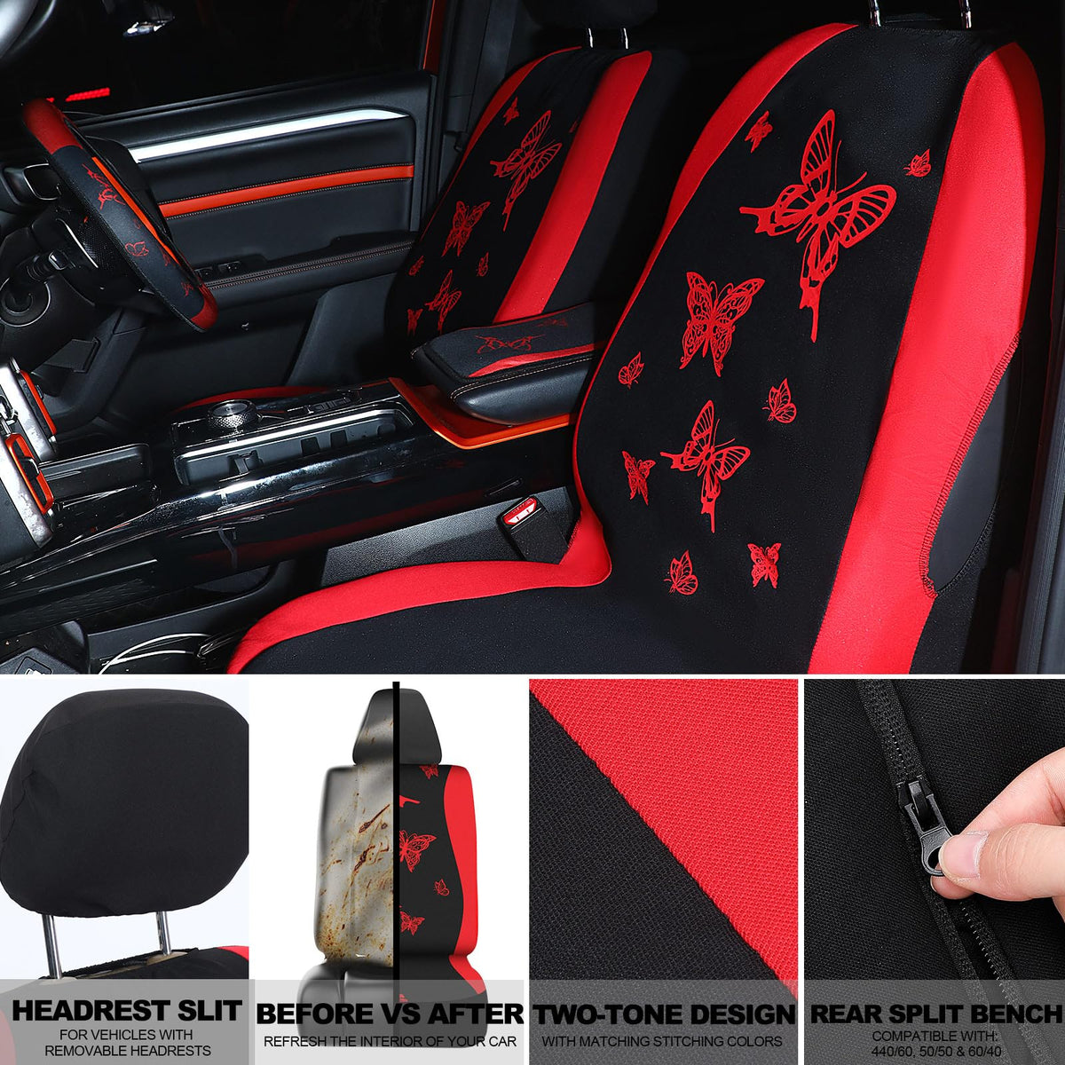 47 Pcs Full Car Seat Covers Set Y597202