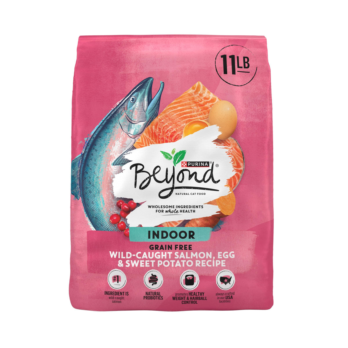 Grain Free Dry Cat Food Salmon, Egg and Sweet Potato Recipe 11 lb. Bag I80960