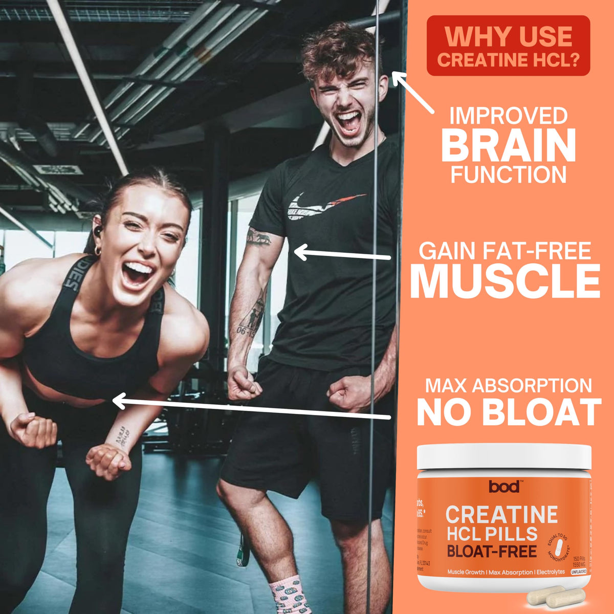 Creatine HCL Capsules 150 Pills N130
