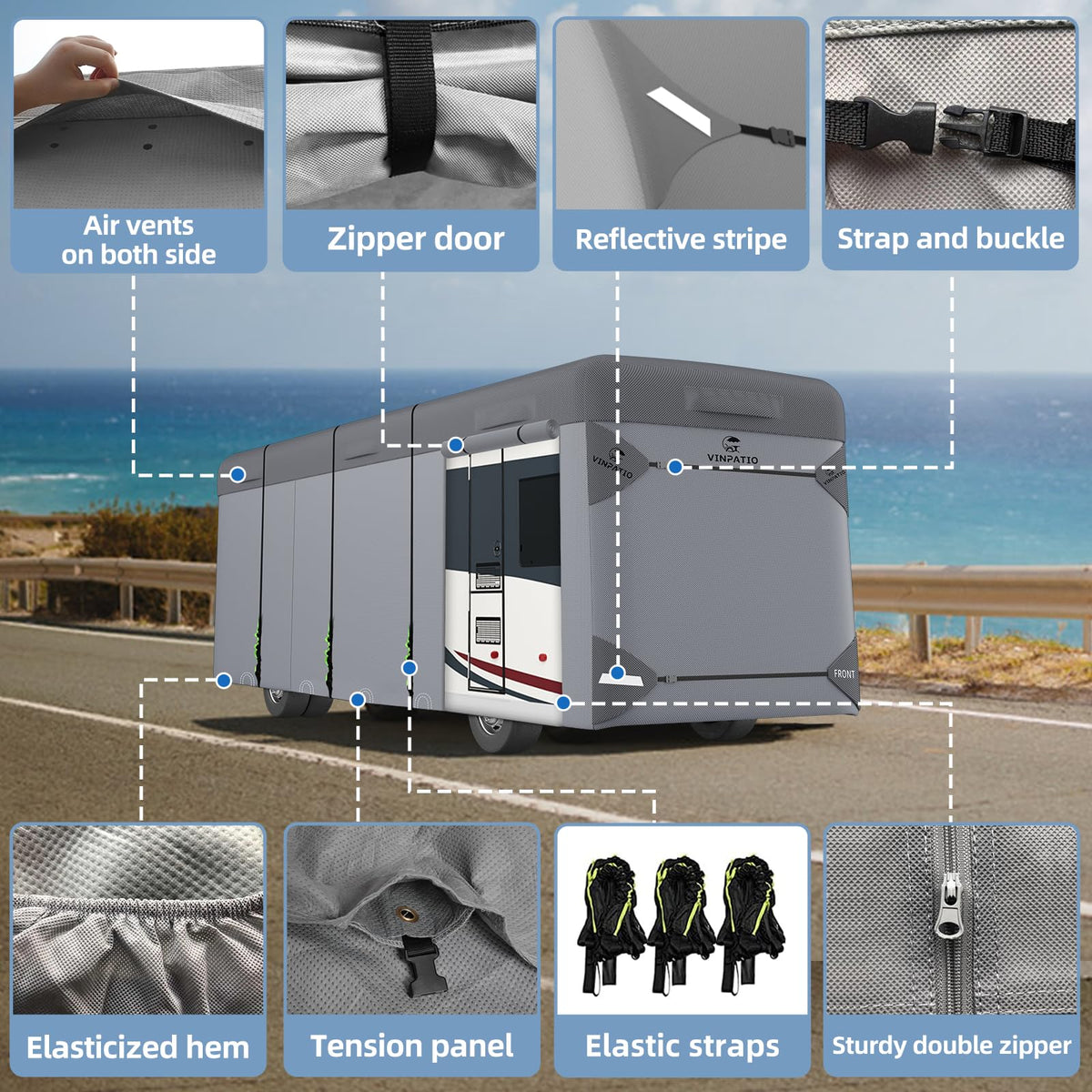 7 Layers Class A RV Cover with Straps G657871
