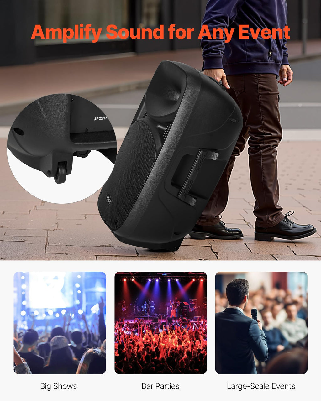 Portable PA System with Dual Speakers and Microphone E84050