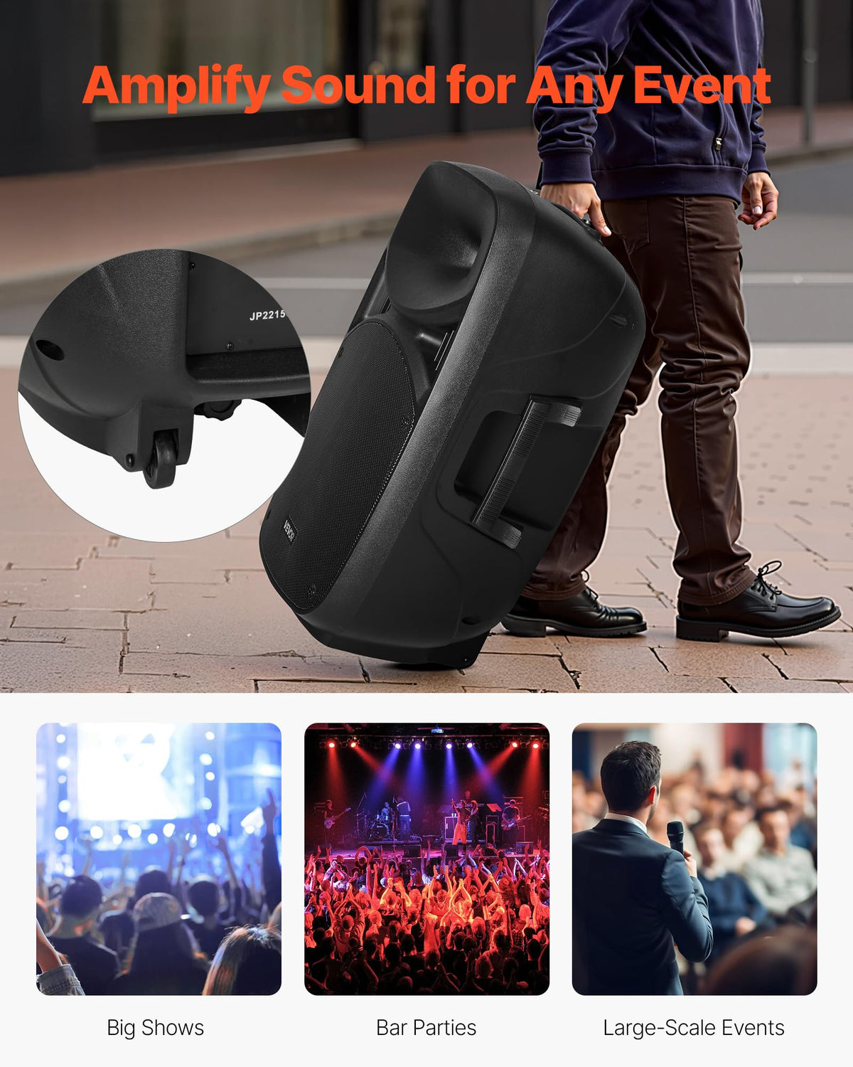 Portable PA System with Dual Speakers and Microphone E84050