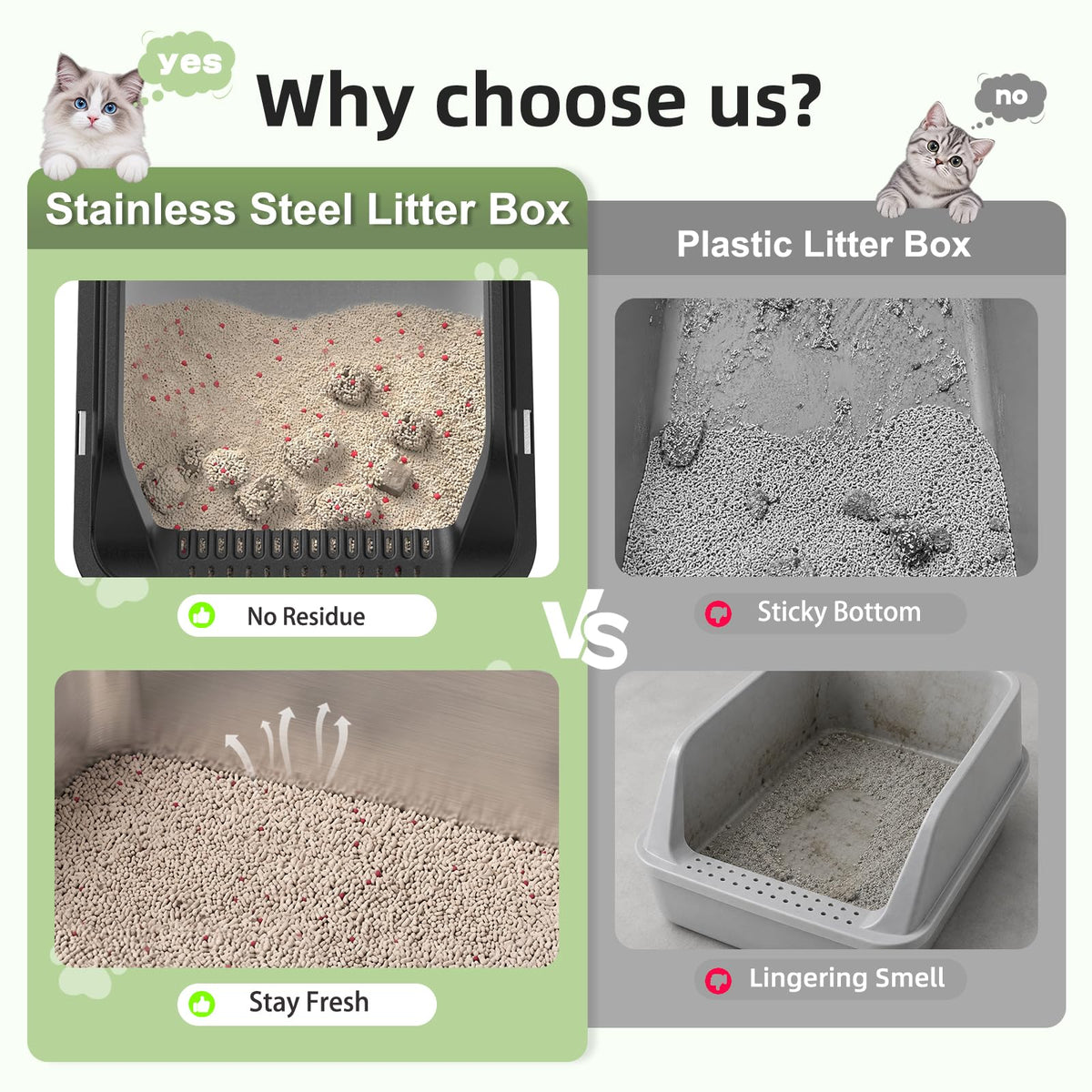 Stainless Steel High Sided Litter Box with Lid A644276
