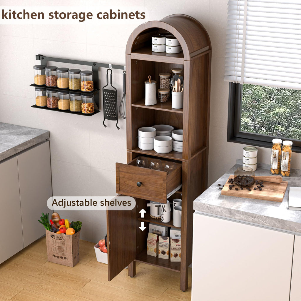 64" Tall Bathroom Storage Cabinet with Adjustable Shelves U4547