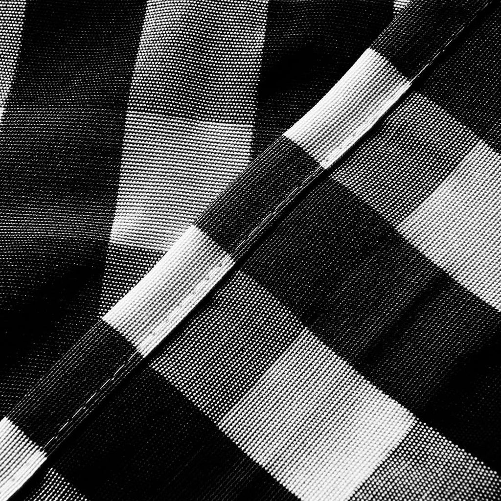 Black and White Buffalo Check Rod Pocket Curtain 25"x40" O7217