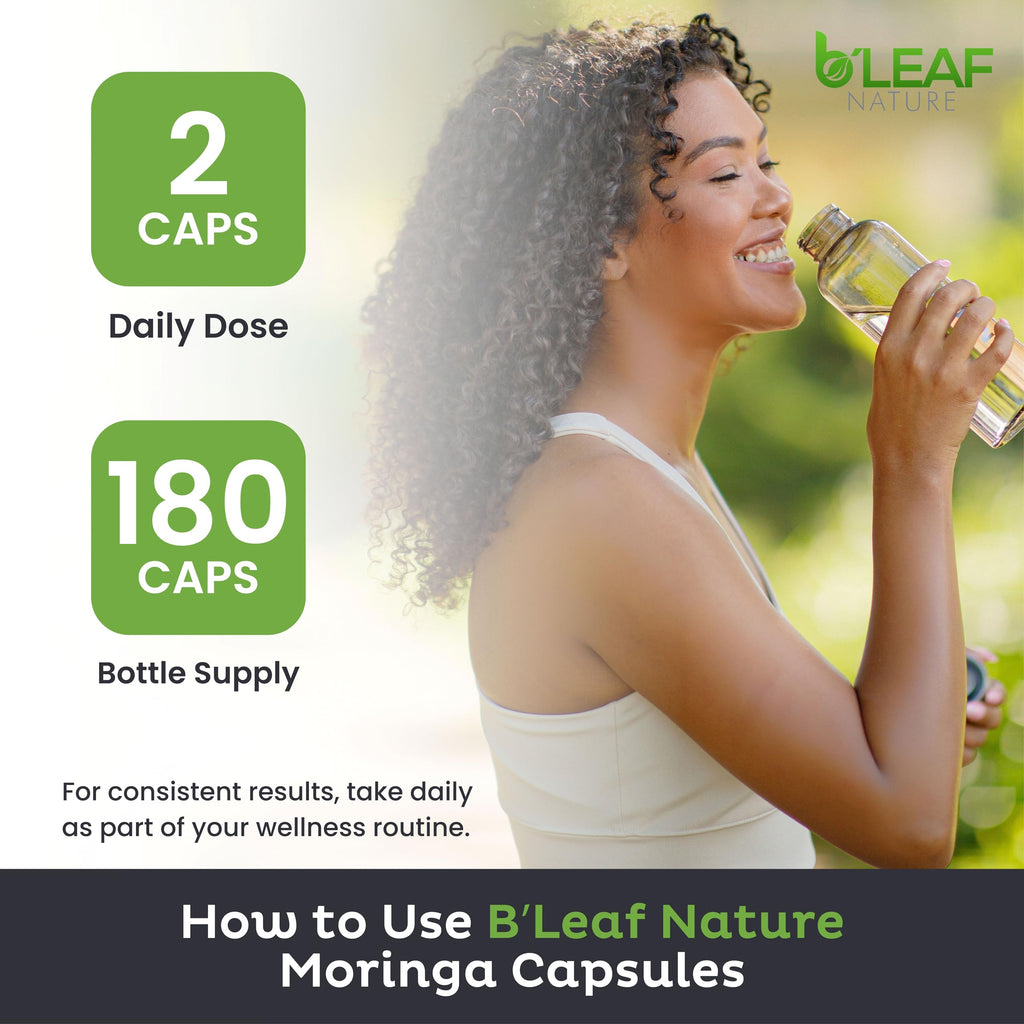 Moringa Leaf Vegan Capsules 1000mg 180 Count R201
