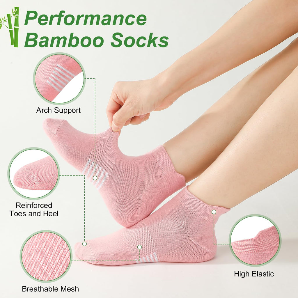 6 Pairs Thin Breathable Bamboo Ankle Socks G23281