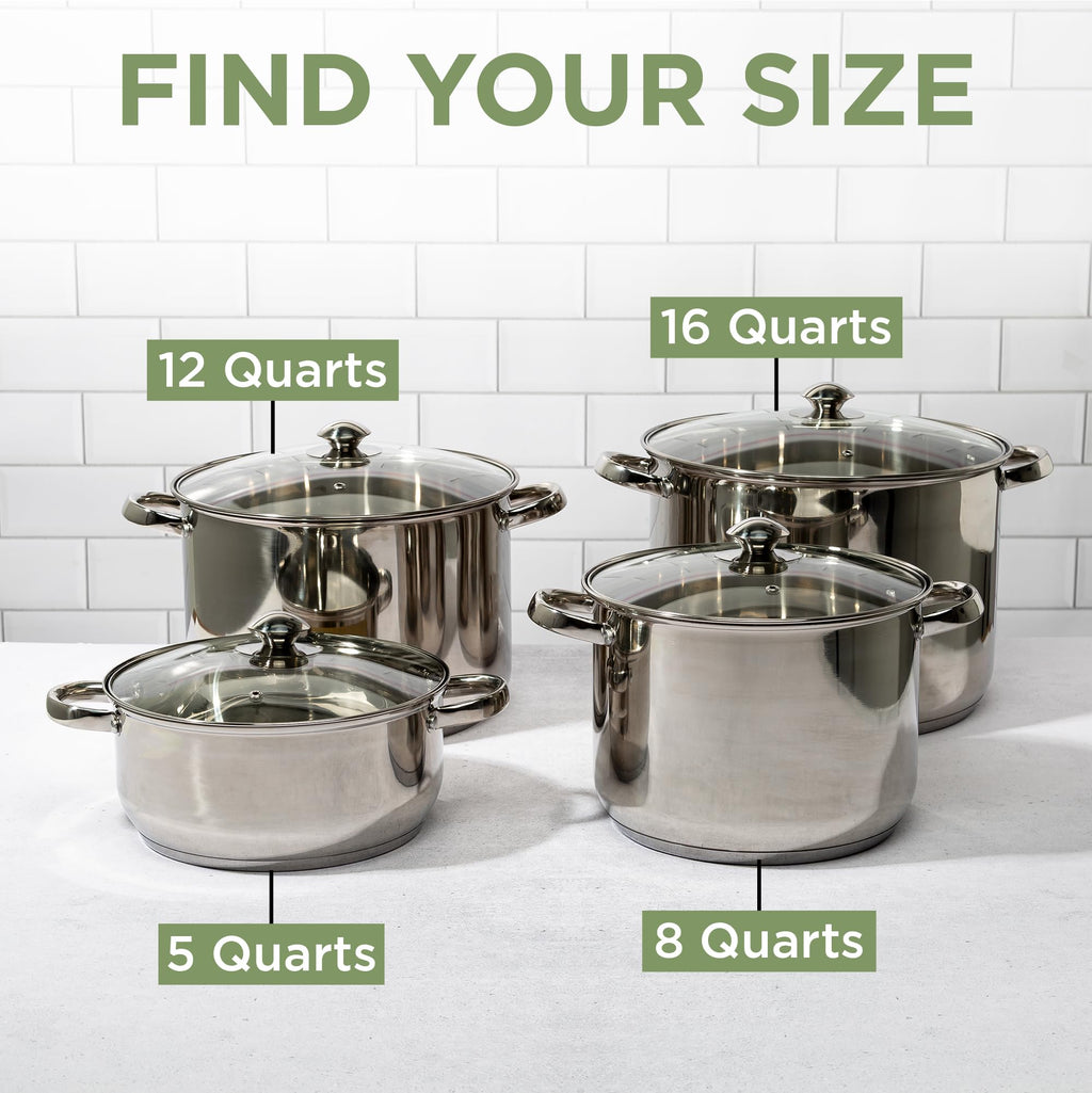 Stainless Steel 8-Quart Stock Pot with Glass Lid Z775658