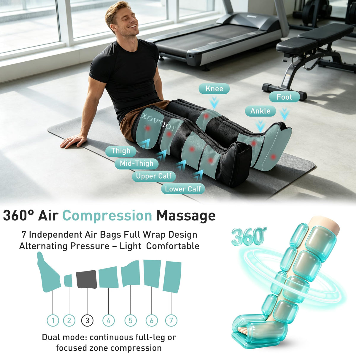 Air Compression Leg Massager with 6 Modes 3 Pressure Levels U78204