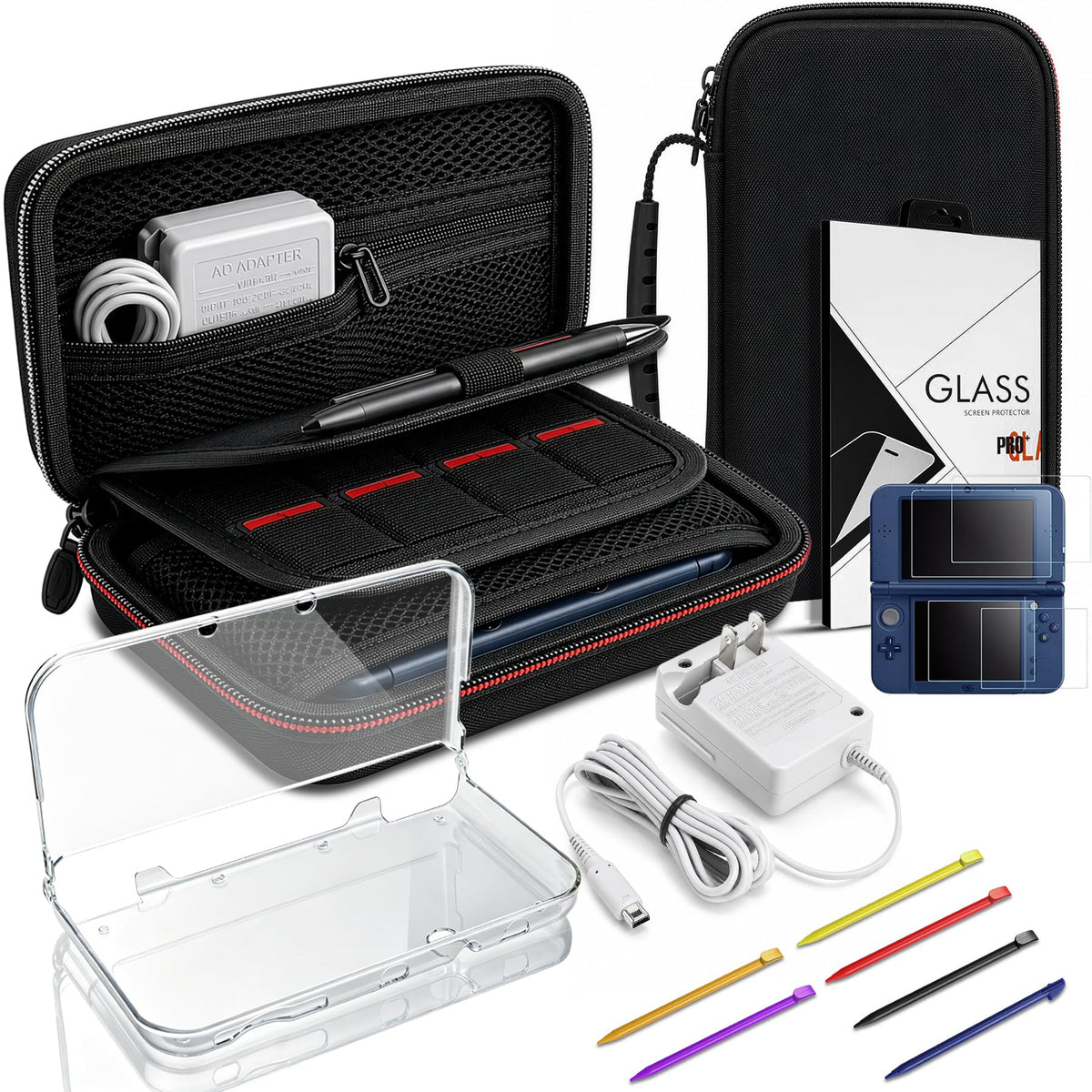 Carrying Case for New 3DS XL LL with Hard Shell and Charging Cable B718