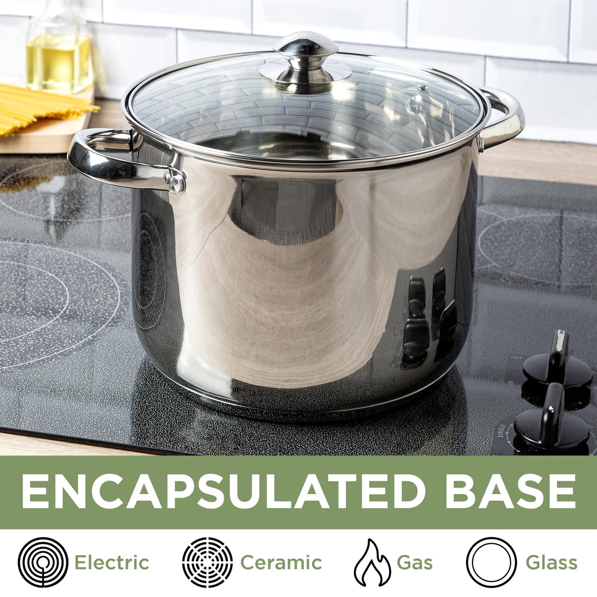 Stainless Steel 8-Quart Stock Pot with Glass Lid Z775658