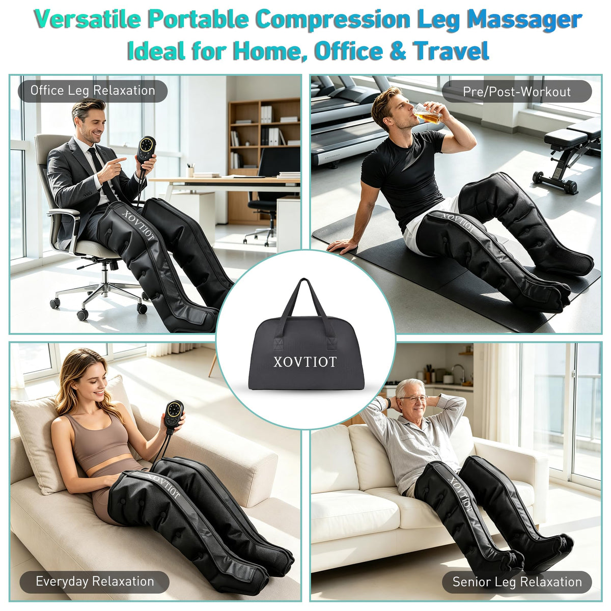 Air Compression Leg Massager with 6 Modes 3 Pressure Levels U78204