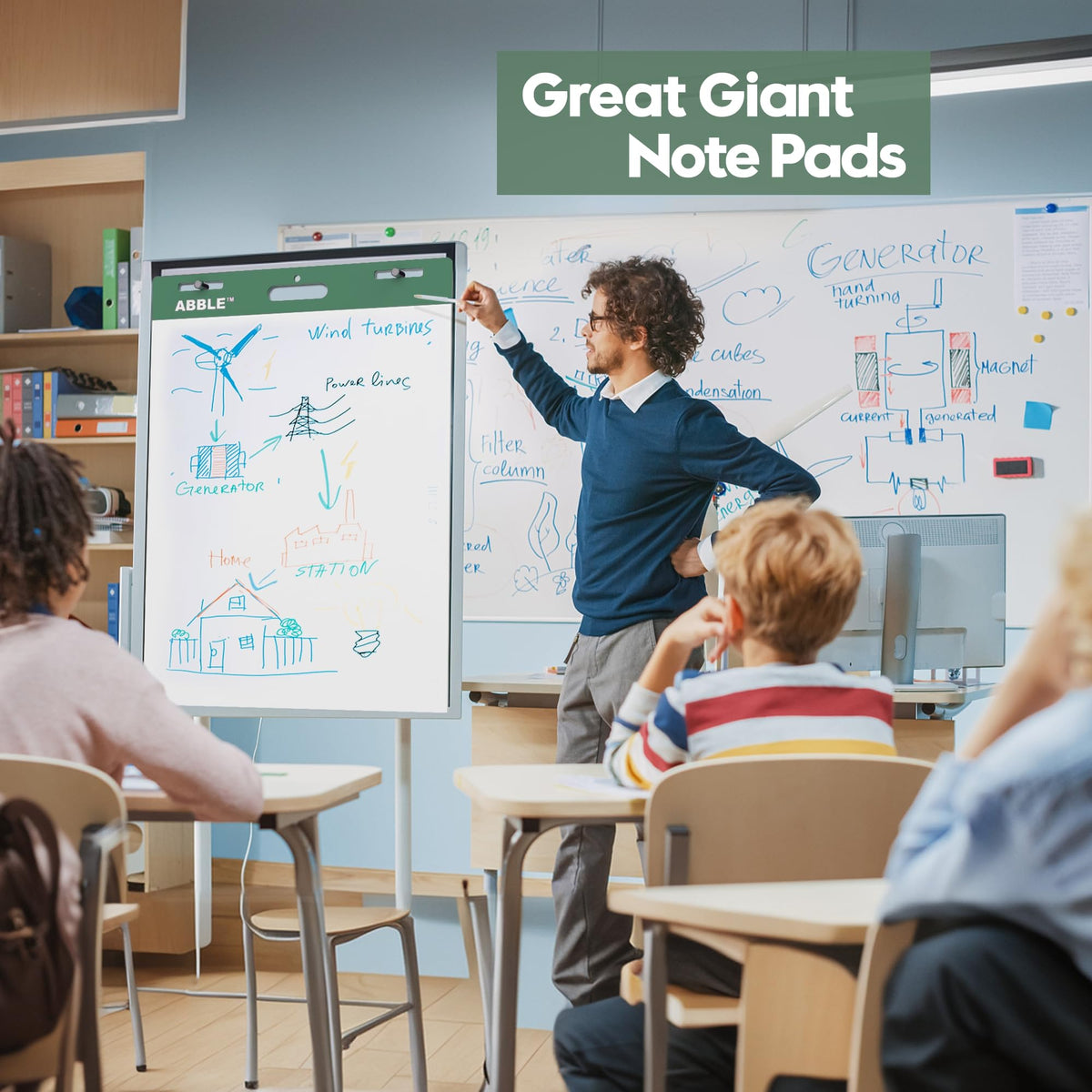 Super Sticky Easel Pad, 25 x 30 Inches, 30 Sheets/Pad, 8 Pads/Pack, Green P218