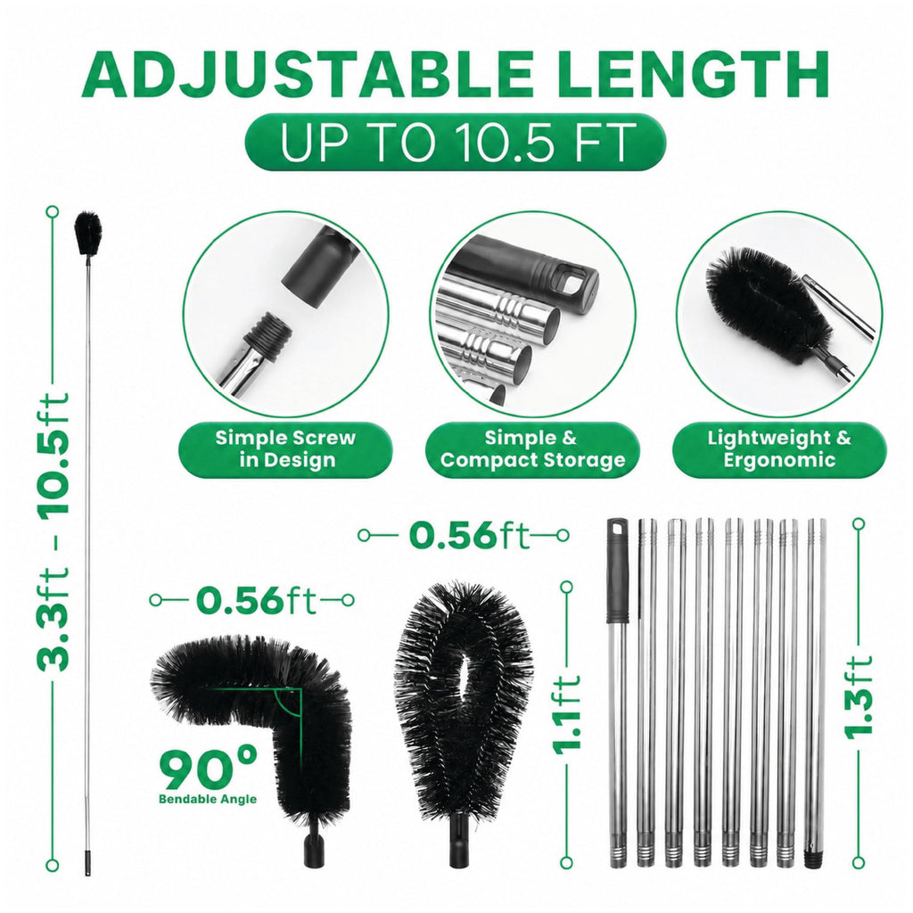 10.5 ft Adjustable Gutter Cleaning Tools with Pole B4770