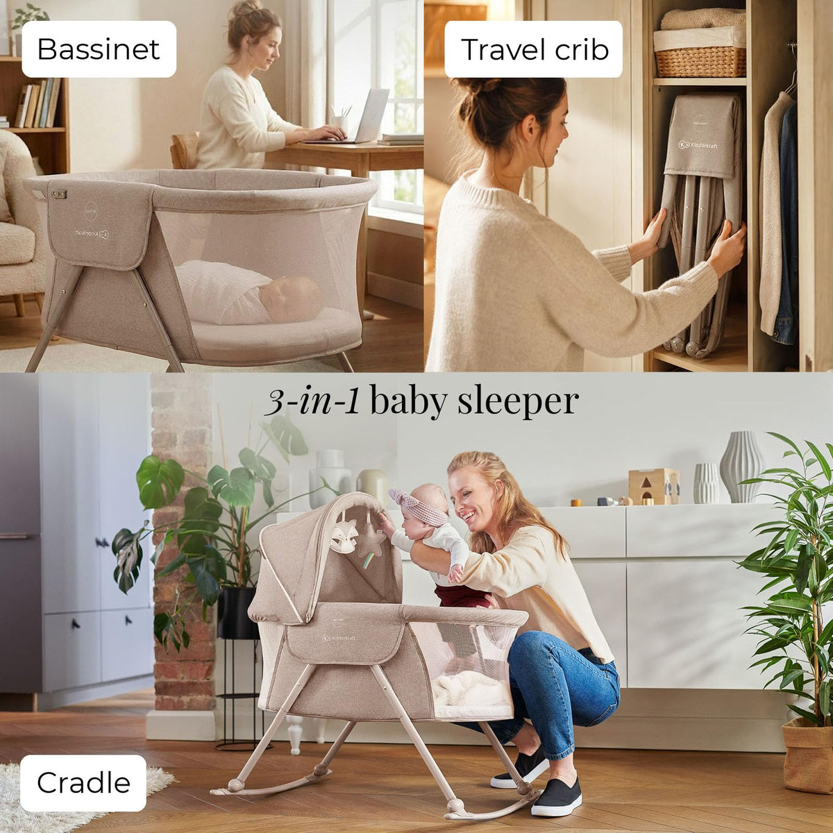 Beige Travel Bassinet T530618