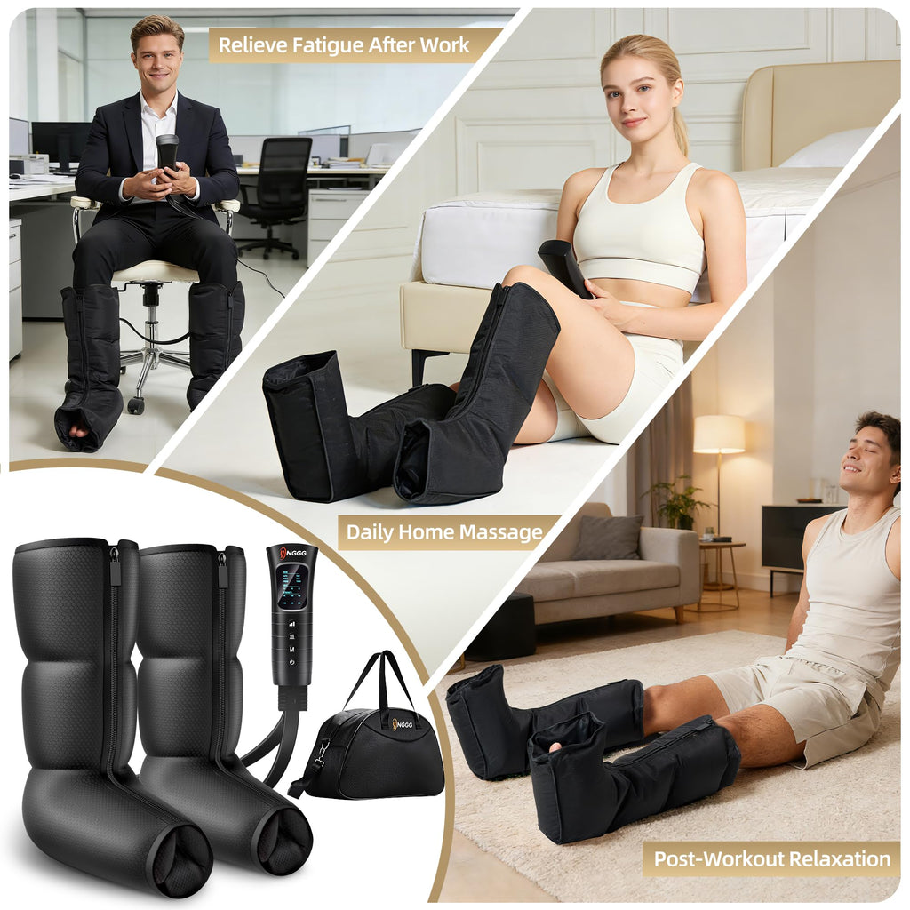 Leg Compression Massager with Heat, Foot & Calf Massager Boots W212563
