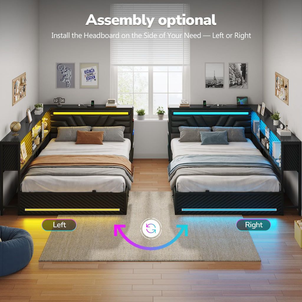 Full Corner Bed with Drawers X601398