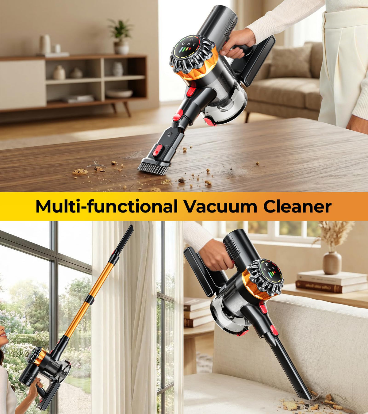 600W 50KPA 65Mins Cordless Stick Vacuum Cleaner A979