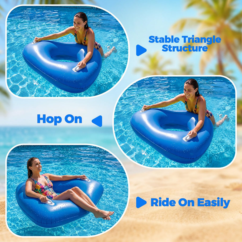 44" Large Triangular Inflatable Pool Float Tube G40779