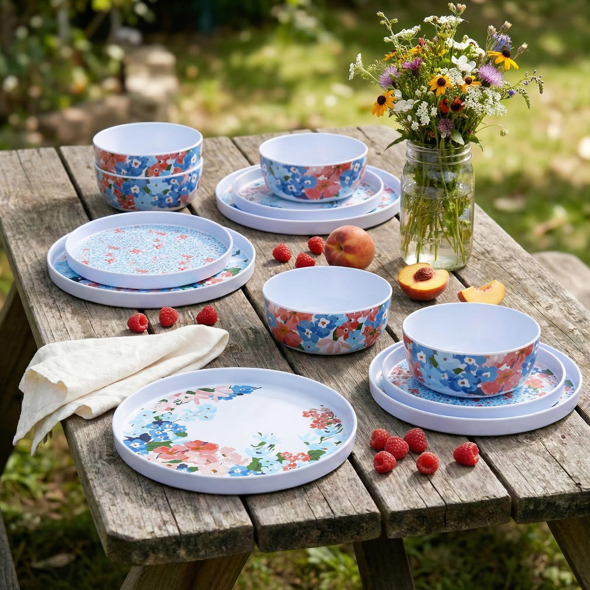 12 Pcs Melamine Dinnerware Set for 4 T89365