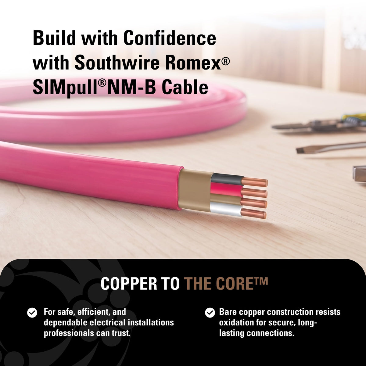 10 Gauge 3 Conductor 25Ft Pink Residential Wire O961459