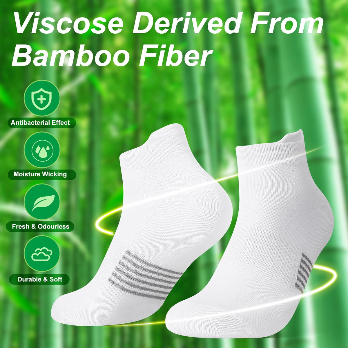 6 Pairs Thin Breathable Bamboo Ankle Socks G23281