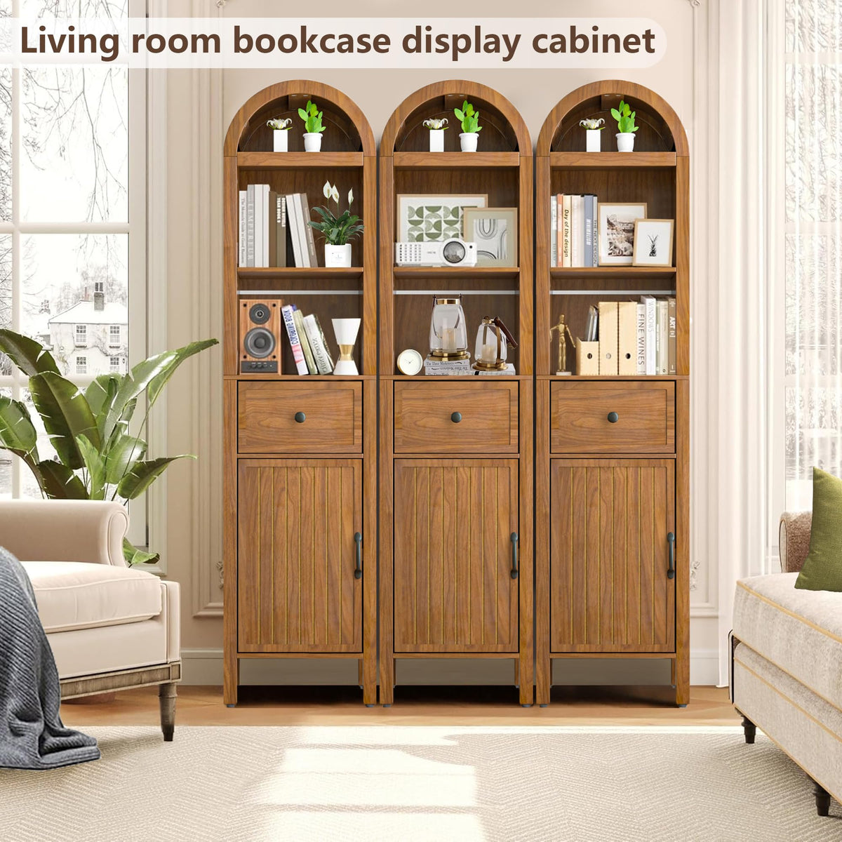 64" Tall Bathroom Storage Cabinet with Adjustable Shelves U4547