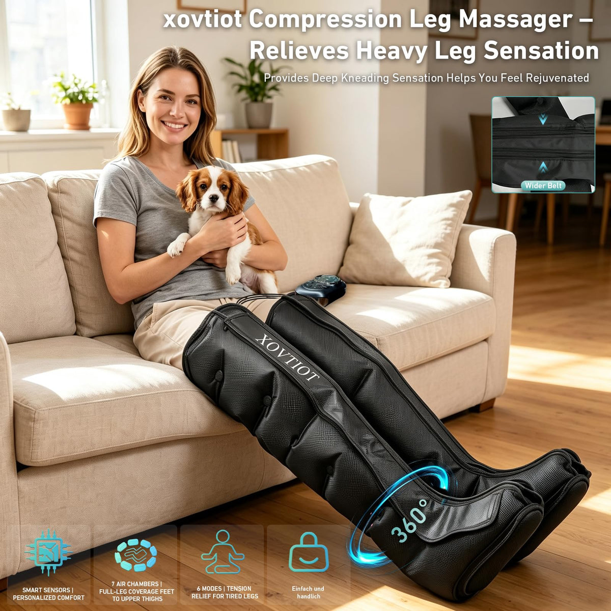 Air Compression Leg Massager with 6 Modes 3 Pressure Levels U78204