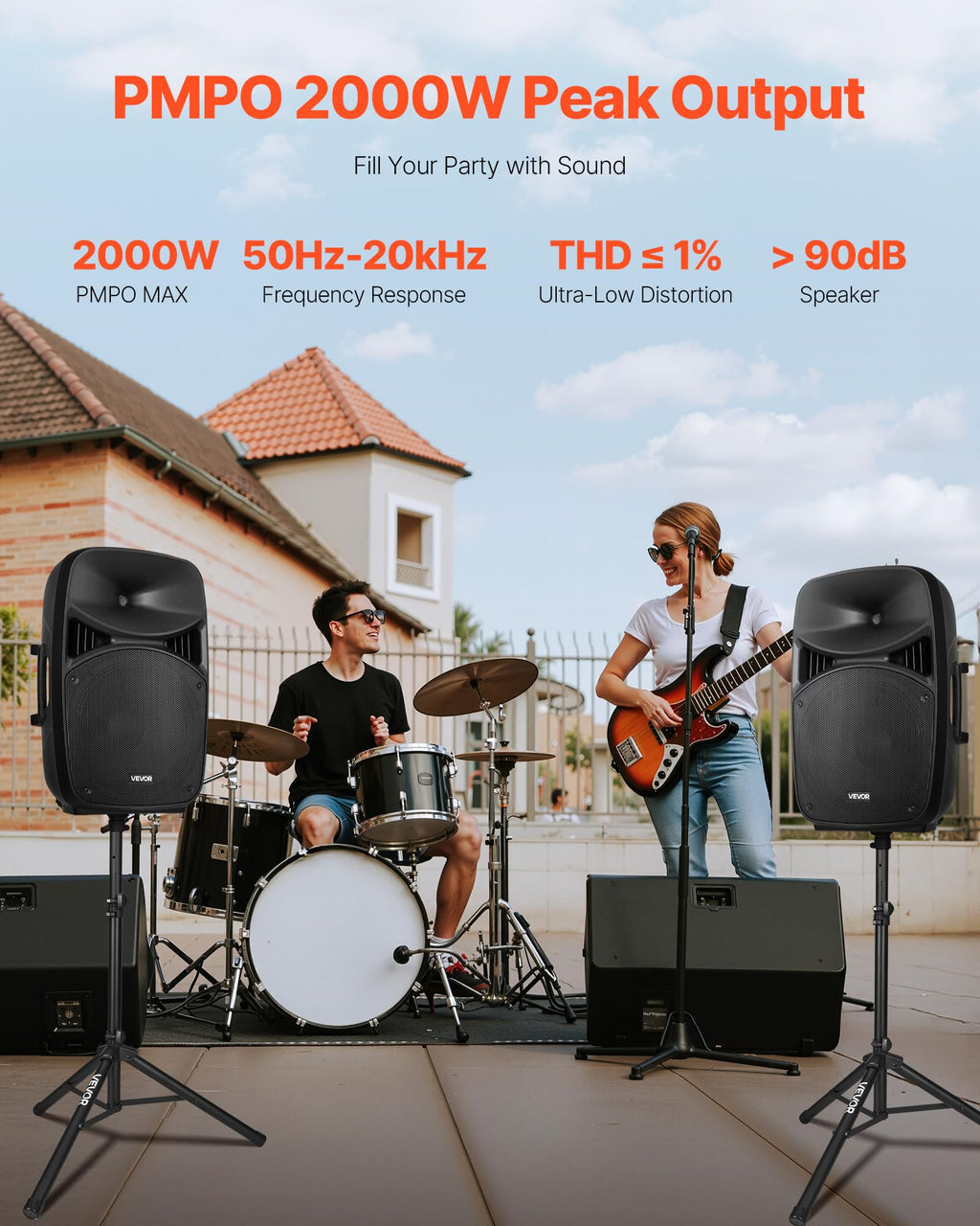 Portable PA System with Dual Speakers and Microphone E84050