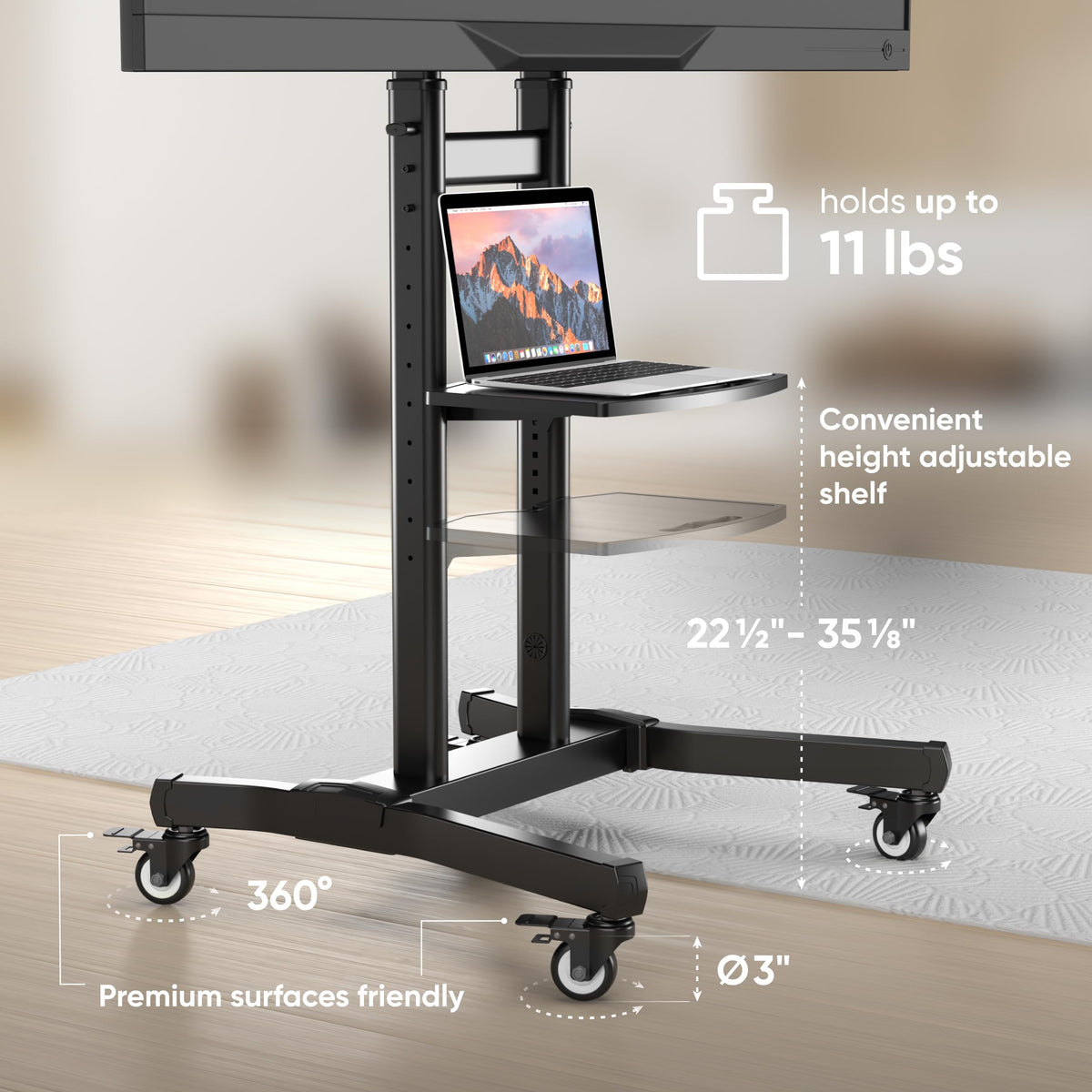 Mobile TV Stand 50-90 Inch Black J340385