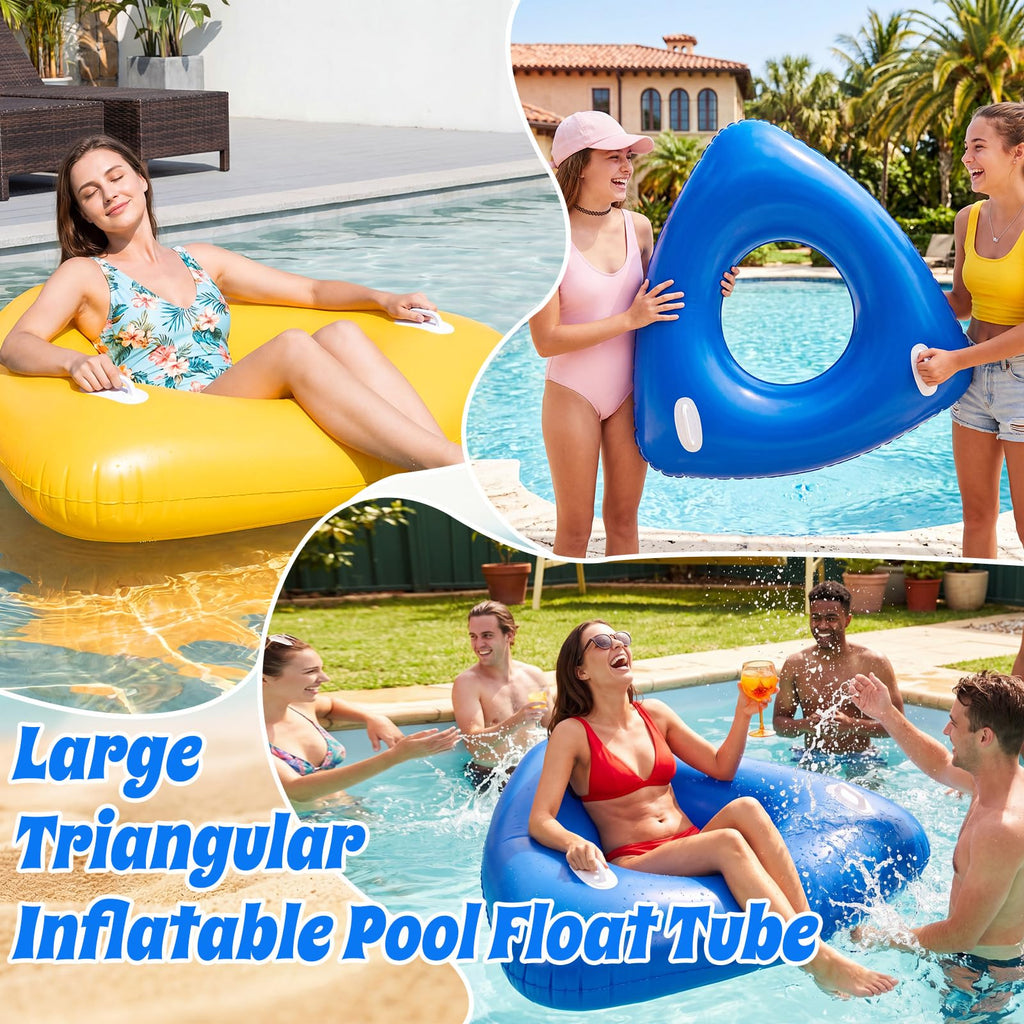 44" Large Triangular Inflatable Pool Float Tube G40779
