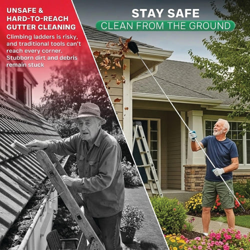 10.5 ft Adjustable Gutter Cleaning Tools with Pole B4770