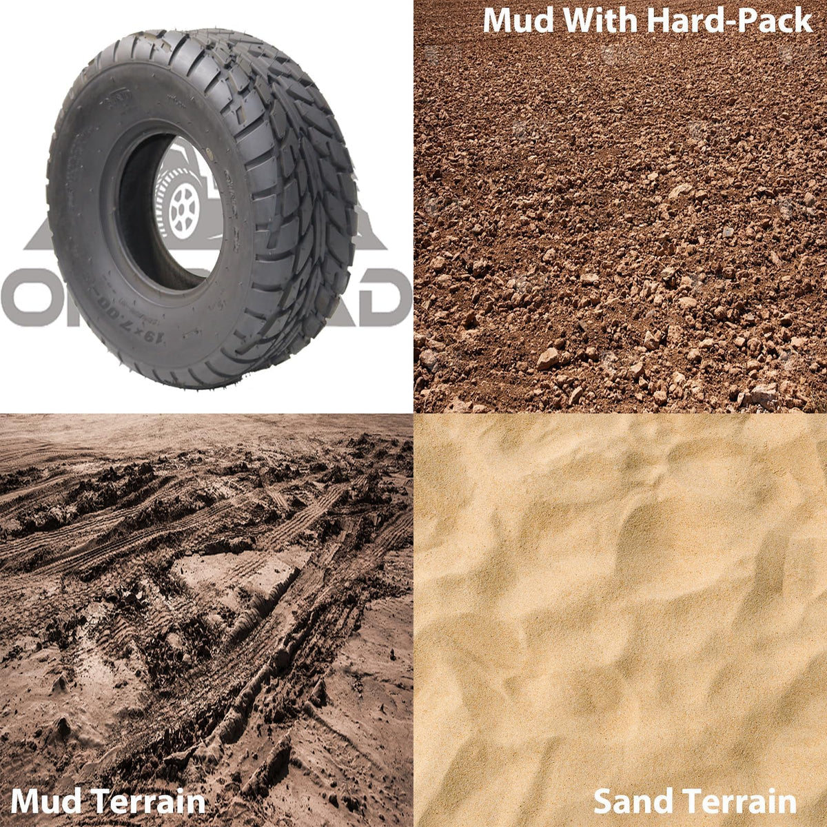 19X7-8 4-Ply All Terrain ATV UTV Tire, Pack of 2 M85486
