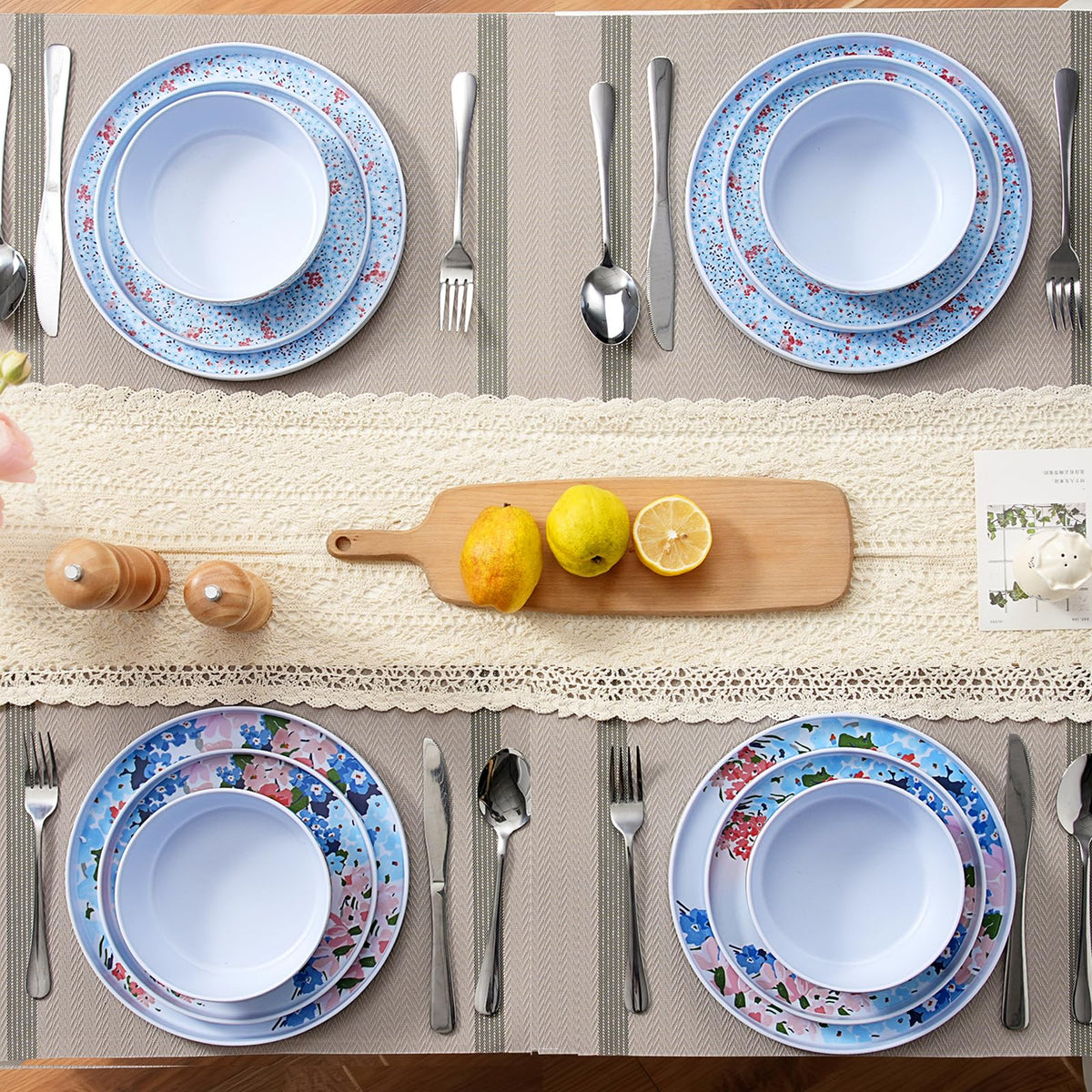 12 Pcs Melamine Dinnerware Set for 4 T89365